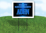 ADEN RETIREMENT BLUE 18 in x 24 in Yard Sign Road Sign with Stand