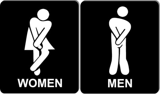 Funny bathroom sign set 8 1/2 X 10 RESTROOM SIGN Aluminum men I have to go set