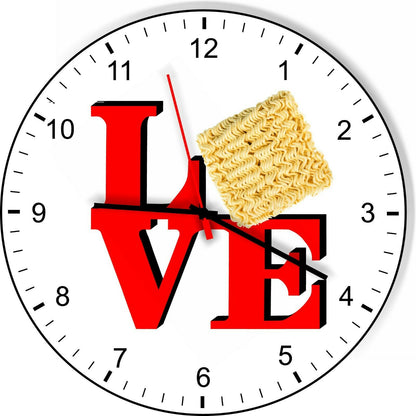 I Love Ramon Noodles Love Park Funny Kitchen Living room Wall Clock