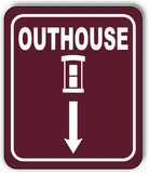 OUTHOUSE DIRECTIONAL ARROW TRAIL 8 Variations Metal Aluminum composite sign