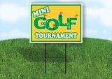 MINI GOLF TOURNAMENT GREEN BORDER Yard Sign with Stand LAWN SIGN