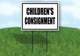 CHILDRENS CONSIGNMENT BLACK BORDER Yard Sign Road with Stand LAWN SIGN