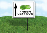 FRESH LETTUCE STRAIGHT ARROW Yard Sign with Stand LAWN SIGN