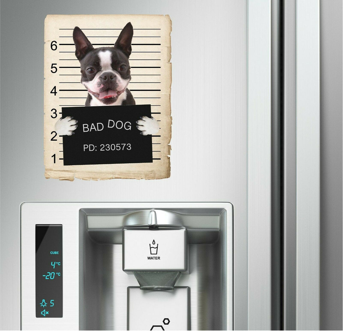 Boston Terrier Mugshot Bad Dog Fridge refrigerator Car Magnet