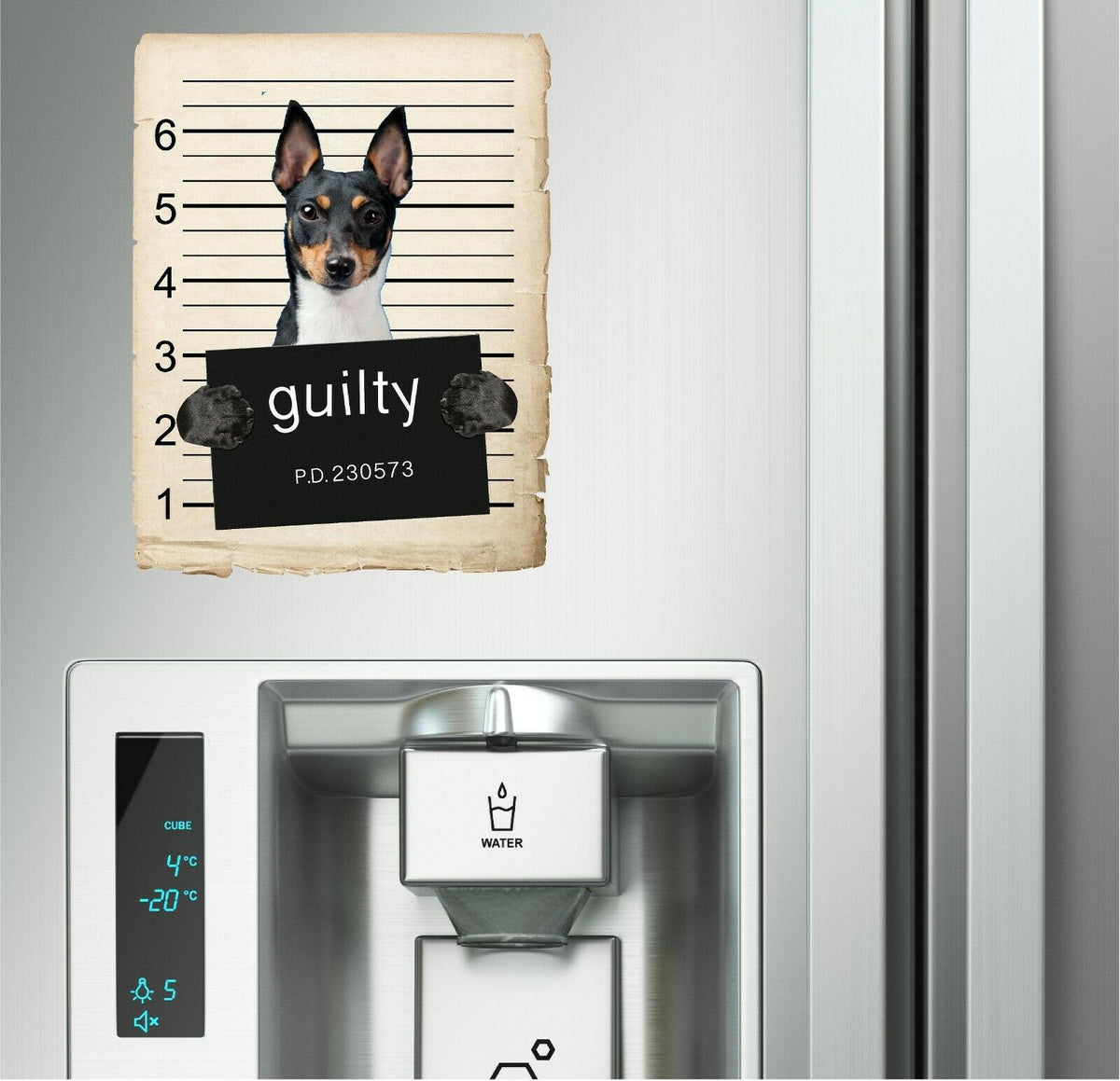 Toy Fox Terrier Mugshot Bad Dog Fridge refrigerator Car Magnet