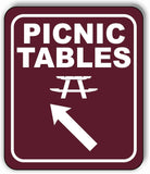 PICNIC TABLES DIRECTIONAL 45 DEGREES UP LEFT ARROW Aluminum composite sign
