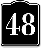 48 Bay Garage Door Plate Field Lane Gate Number BLACK Aluminum Composite Sign