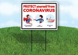 PROTECT YOURSELF FROM VIRUS PREVENTION Yard Sign Road with Stand LAWN SIGN