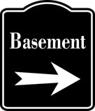 Basement Right Arrow BLACK  Aluminum Composite Sign