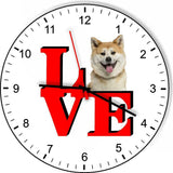 Akita Love Park Cute Puppy Dog kitchen living room Wall Clock