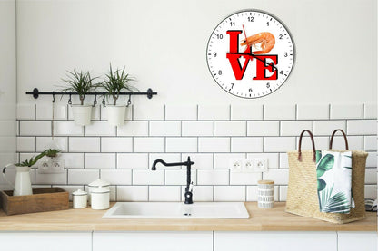 I Love Shrimp Love Park Funny Kitchen Living room Wall Clock