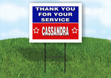 CASSANDRA THANK YOU SERVICE 18 in x 24 in Yard Sign Road Sign with Stand