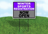 SPORTS REGISTRATION PURPLE GRAY WINTER Yard Sign with Stand LAWN SIGN