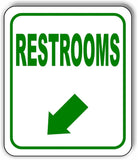 RESTROOMS DIRECTIONAL GREEN 8 Arrow Variations Metal Aluminum composite sign