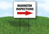 INSPECTIONS RIGHT ARROW RED_ WASHINGTON Yard Sign with Stand LAWN SIGN