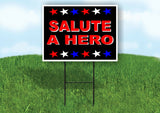 SALUTE A HERO STARS Yard Sign with Stand LAWN SIGN