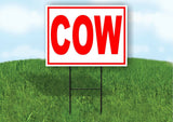 COW RED Yard Sign Road with Stand LAWN SIGN