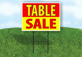 TABLE SALE RED YELLOW Plastic Yard Sign ROAD SIGN with Stand