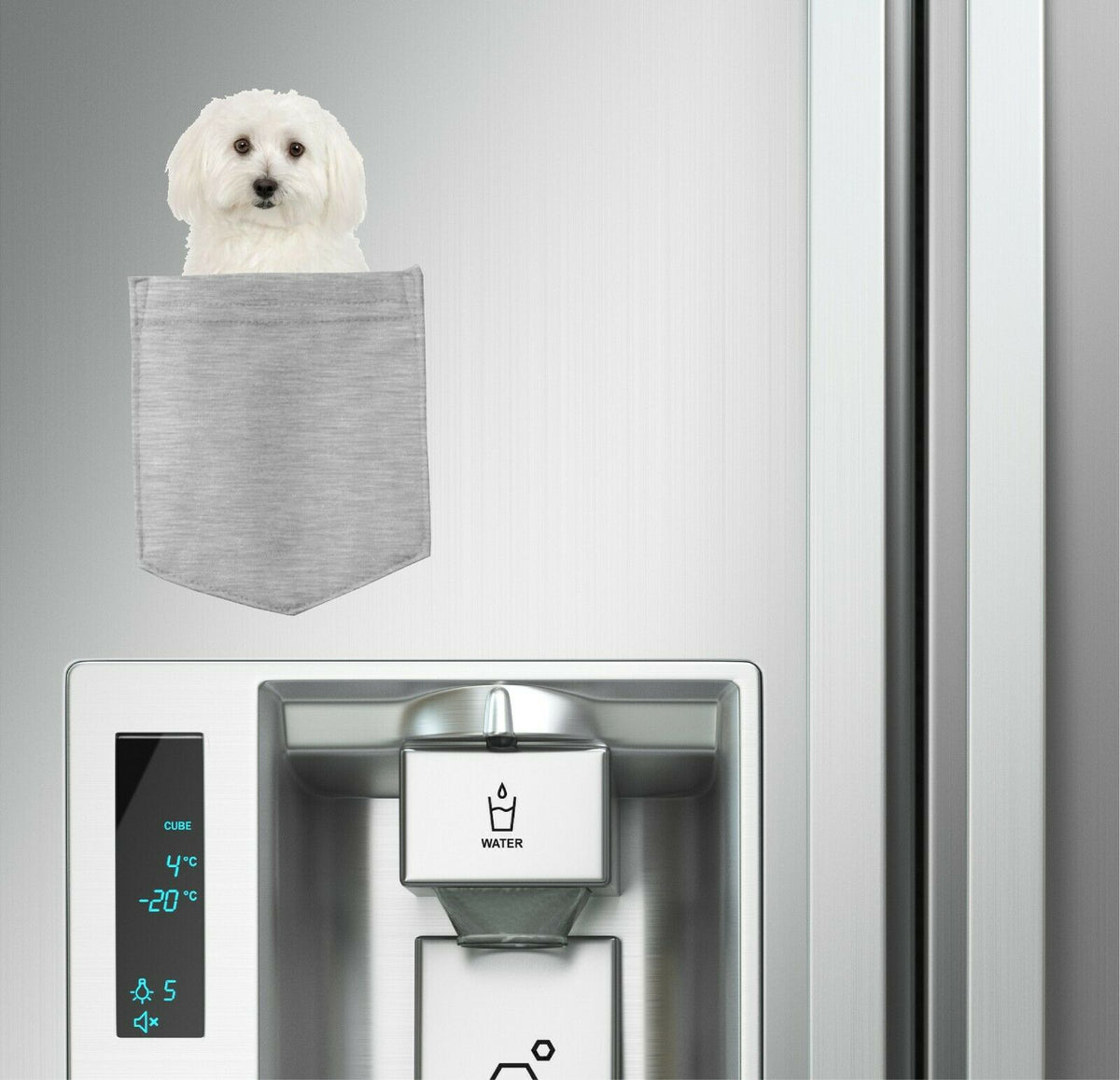 Bichon Frises Dog in pocket Fridge Car Magnet Bumper Sticker App size 4"x7"
