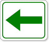 supplemental directional green left arrow Metal Aluminum Composite Sign