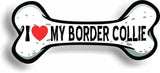I Love My Border Collie Bone Car Magnet Bumper Sticker 3"x7"