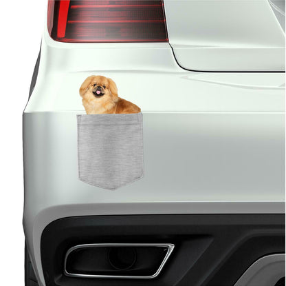 Pekingese Dog  in  pocket Fridge Car Magnet Bumper Sticker App size 4"x7"