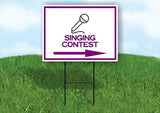 SINGING CONTEST PURPLE ARROW Yard Sign Road with Stand LAWN SIGN Single sided