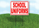 School Uniforms RED Yard Sign Road with Stand LAWN SIGN