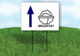 BREAKFAST BLUE ARROW STRAIGHT Yard Sign with Stand LAWN SIGN