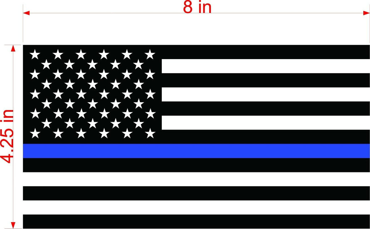 Thin Blue Line American Police Flag Car MAGNET Magnetic Bumper Sticker 4.25" X8"
