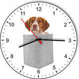 Brittany In Your Pocket Puppy Dog kitchen living room Wall Clock