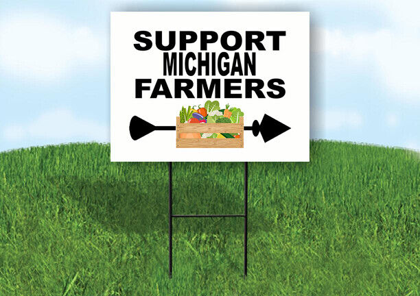 MICHIGAN SUPPORT FARMERS RIGHT ARROW Yard Sign w Stand LAWN  SIGN Single