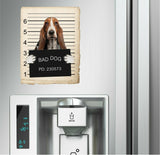 Basset Hound Mugshot Bad Dog Fridge refrigerator Car Magnet Bumper Sticker