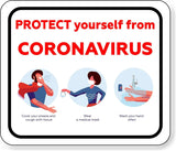 PROTECT YOURSELF FROM VIRUS PREVENTION Metal Aluminum composite sign