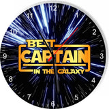 Best Captain in the Star Galaxy Wars Space Kitchen Living room Wall Clock