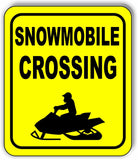 Snowmobile CROSSING YELLOW Metal Aluminum composite sign