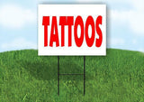 Tattoos RED Plastic Yard Sign ROAD SIGN with Stand