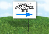 COV 19 VACCINATION SITE  ARROW RIGHT with Stand LAWN SIGN Single sided