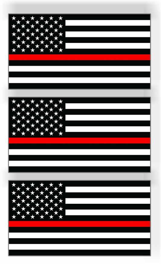 set 3 Thin Red Line American Flag Car MAGNET Magnetic Bumper Sticker firefighter