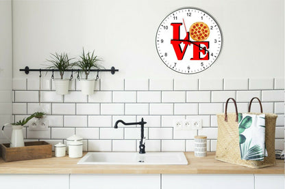 I Love Pizza Love Park Funny Kitchen Living room Wall Clock