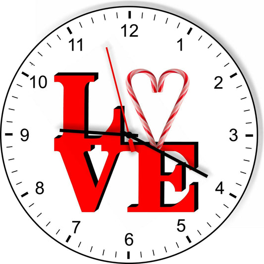 I Love Candy Canes Love Park Funny Kitchen Living room Wall Clock