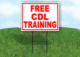 FREE CDL TRAINING RED WHITE Yard Sign Road with Stand LAWN SIGN