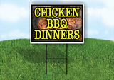CHICKEN BBQ DINNERS CHICKEN PHOTO 18 in x 24 in Yard Sign Road Sign with Stand