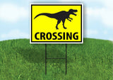 Tyrannosaurus TREX DINO DINOSAUR CROSSING Plastic Yard Sign ROAD SIGN with Stand