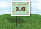 CALLIOPE WELCOME BABY GREEN  18 in x 24 in Yard Sign Road Sign with Stand