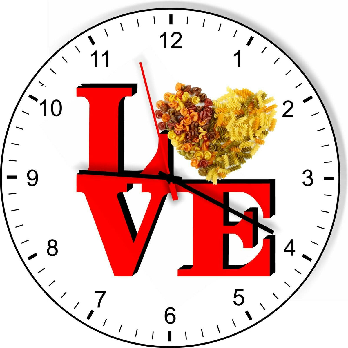 I Love Pasta Love Park Funny Kitchen Living room Wall Clock