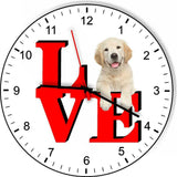 Golden Retriever Cute Puppy Dog kitchen living room Wall Clock