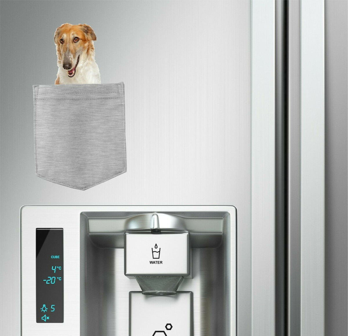 Borzoi Dog in pocket Fridge Car Magnet Bumper Sticker App size 4"x7"