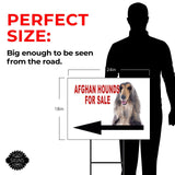 Afghan Hound FOR SALE DOG LEFT ARROW Yard Sign with Stand LAWN SIGN