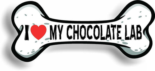 I Love My Chocolate Lab Car Magnet Bumper Sticker 3"x7"